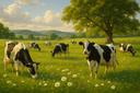 cows grazing in a field